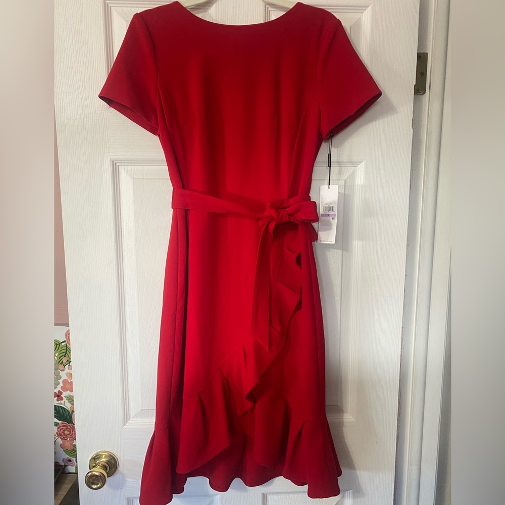 Calvin Klein Red ruffle dress NWT